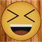 DEERLUX Emoji Style Round Funny Smiley Face Kids Area Rug, Laughing Emoji Rug
